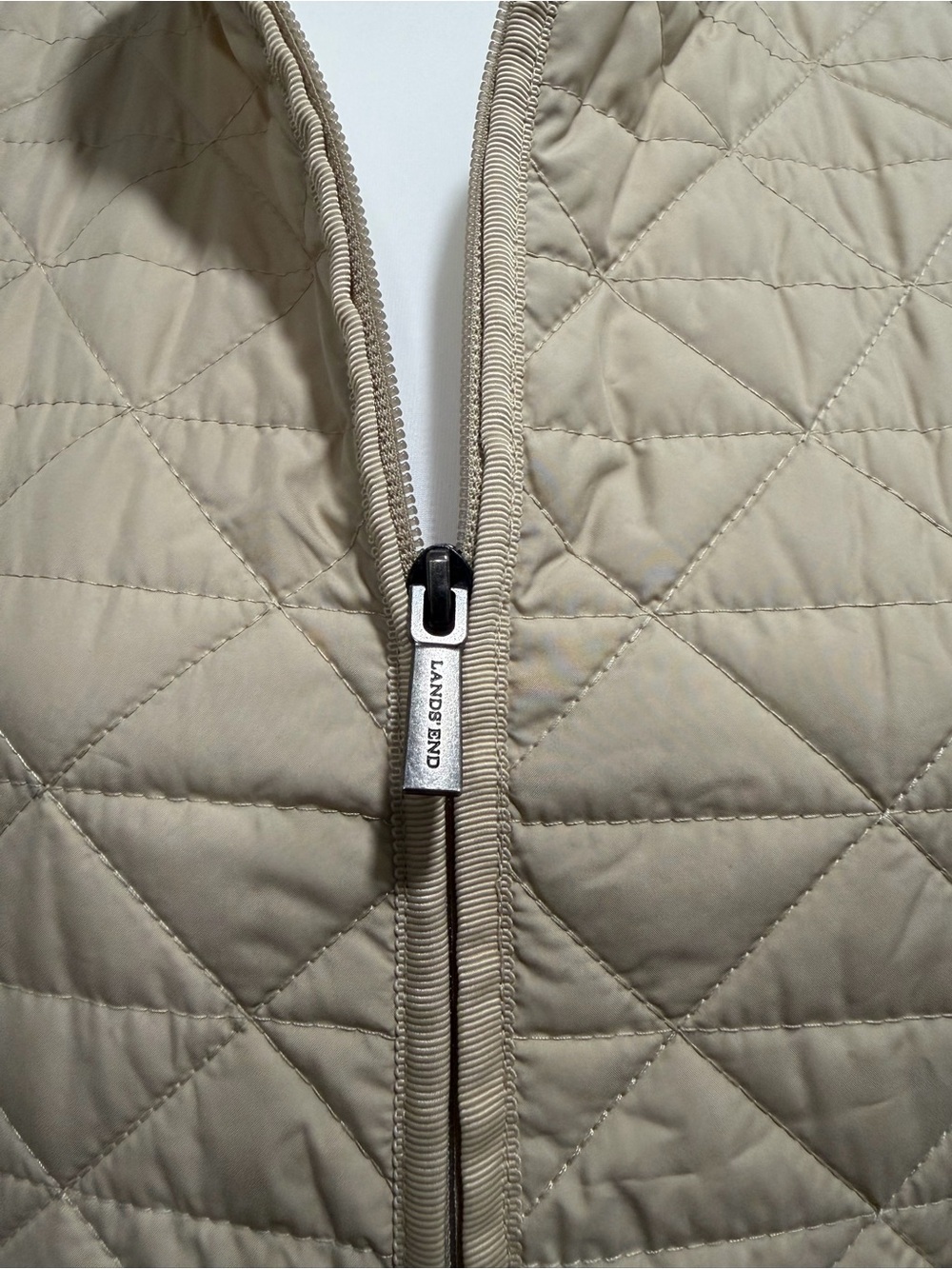 Lands' End Quilted Sleeveless Vest in Beige - Picture 2 of 7